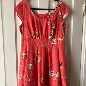 EShakti, Coral, Floral, Chelsea Dress